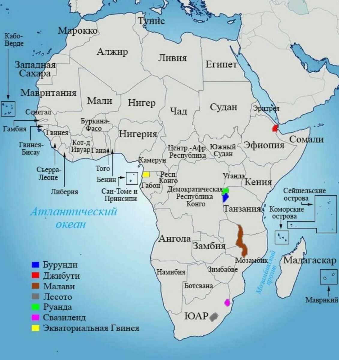 Карта африканских государств