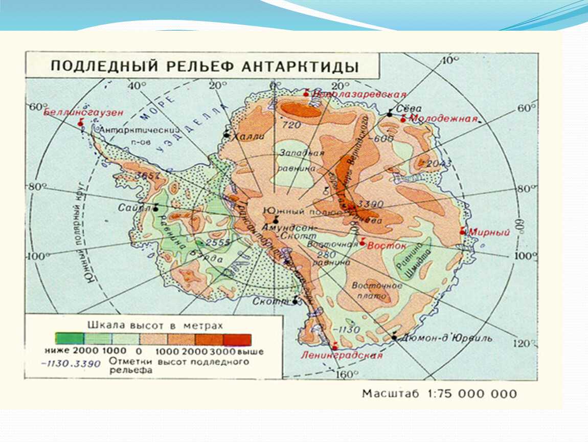 Крайняя точка антарктиды на карте. Карта рельефа Антарктиды. Подледный рельеф Антарктиды 7 класс география. Подледный рельеф Антарктиды карта. Карта исследования Антарктиды.