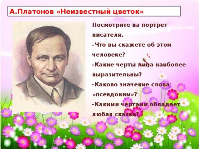 Анализ сказки «неизвестный цветок» (а.п. платонов)