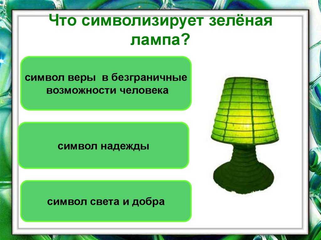 Зеленая лампа герои