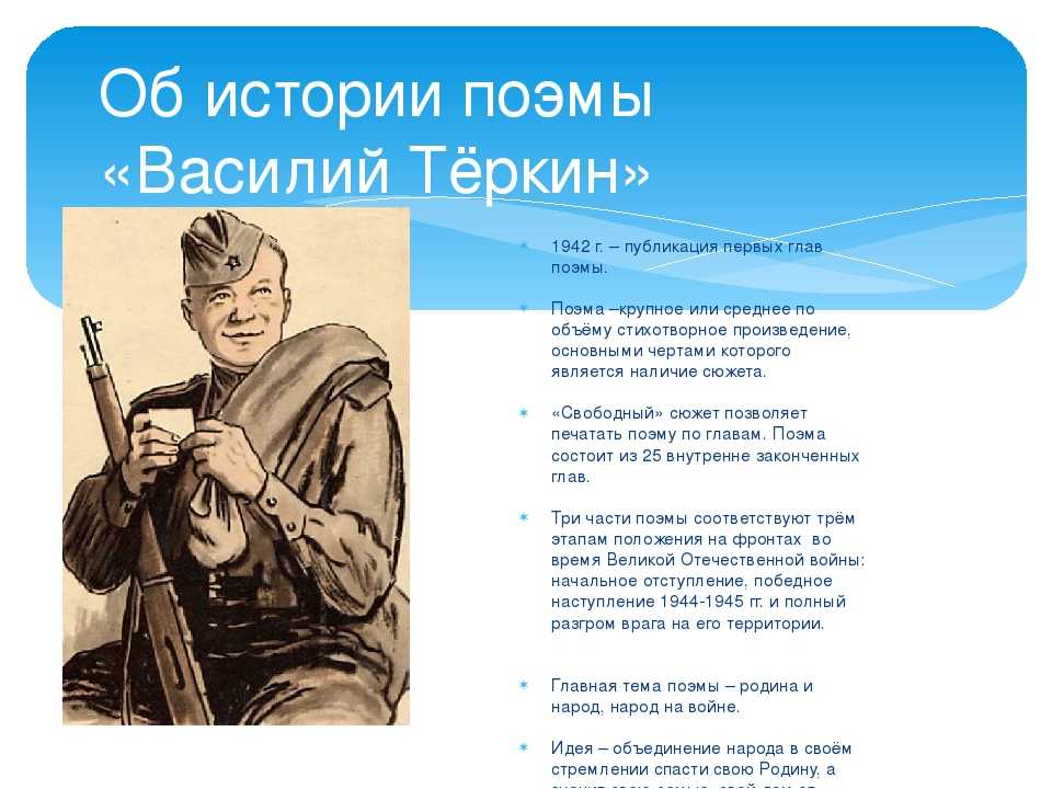 Глава два солдата читать. Твардовский образ Василия Теркина.