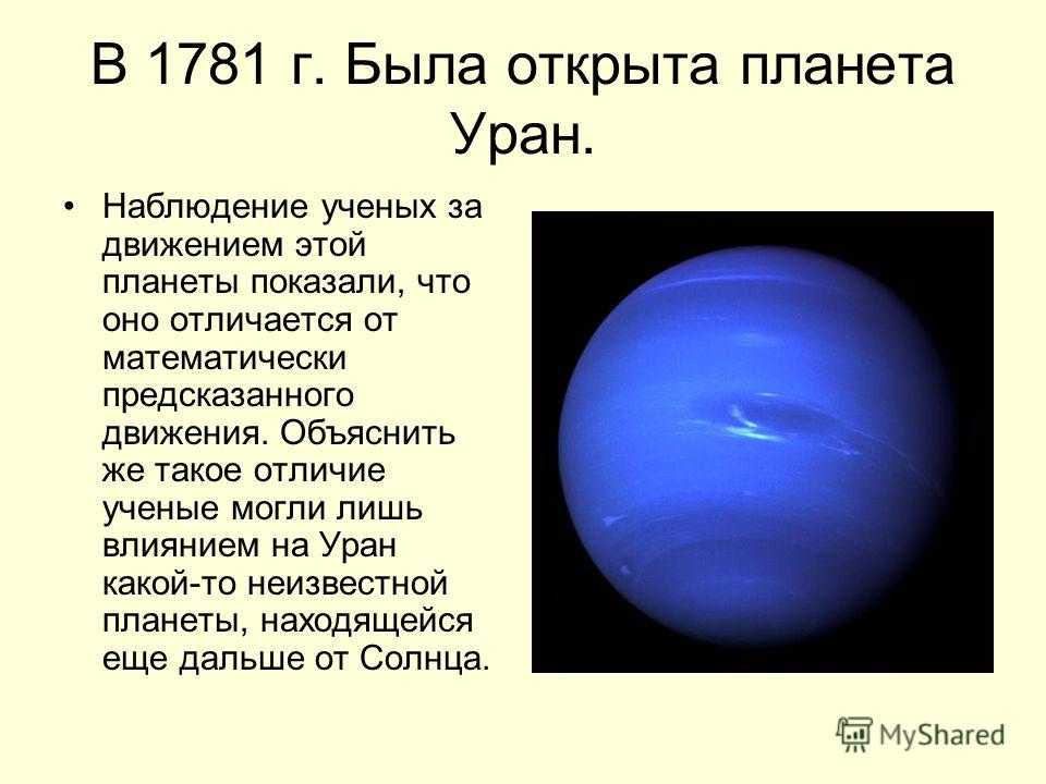 Планету уран в 1781 году