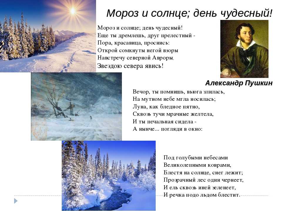 Слушать стихотворение зимнее. Стих Пушкина Мороз и солнце день чудесный текст. Мороз и солнце стихотворение Пушкина текст полностью.