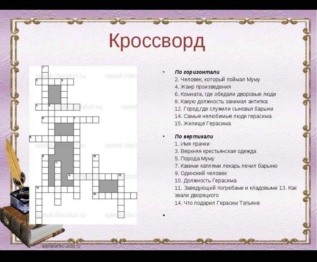 Тест по литературе 5 класс муму. Кроссворд по Муму Тургенева 5 класс. Квасворд по рассказу Муму. Кроссворд по рассказу Муму. Кроссворд по рассказу Муму с ответами.